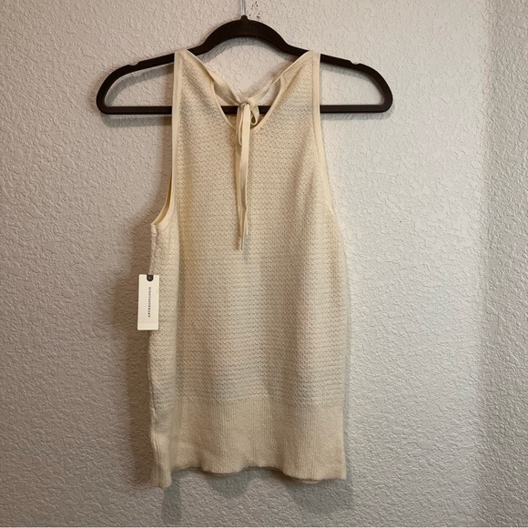 Anthropologie Anthro Embroidered Sleeveless Tie Back Tank Top Boho Blouse Size M - Picture 3 of 12